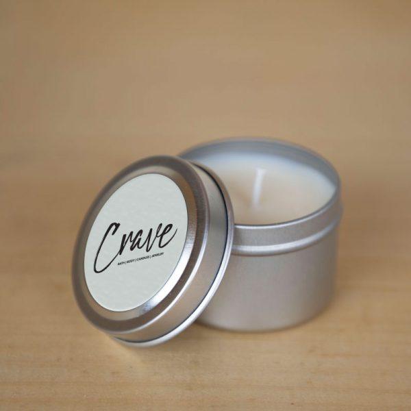 Crave Candles Co. 2 oz. travel tin candle for on the go scent