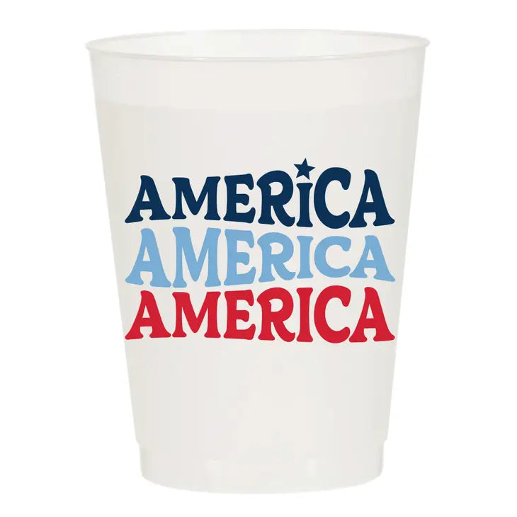 America Triple Stack Frosted Cups - Patriotic