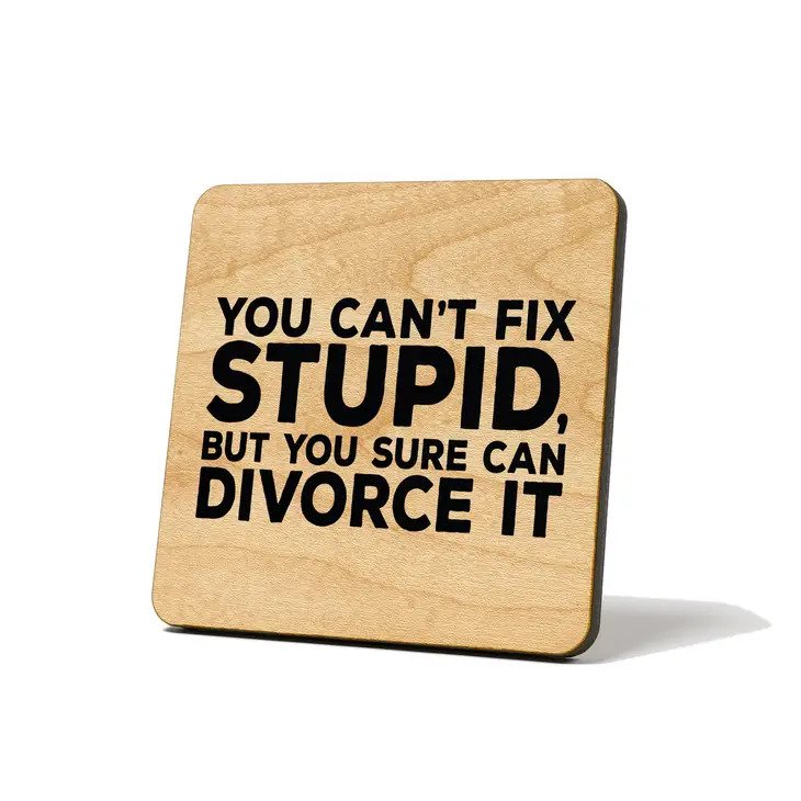You Can't Fix Stupid Wood Coaster adss but you can divorce it. Haha