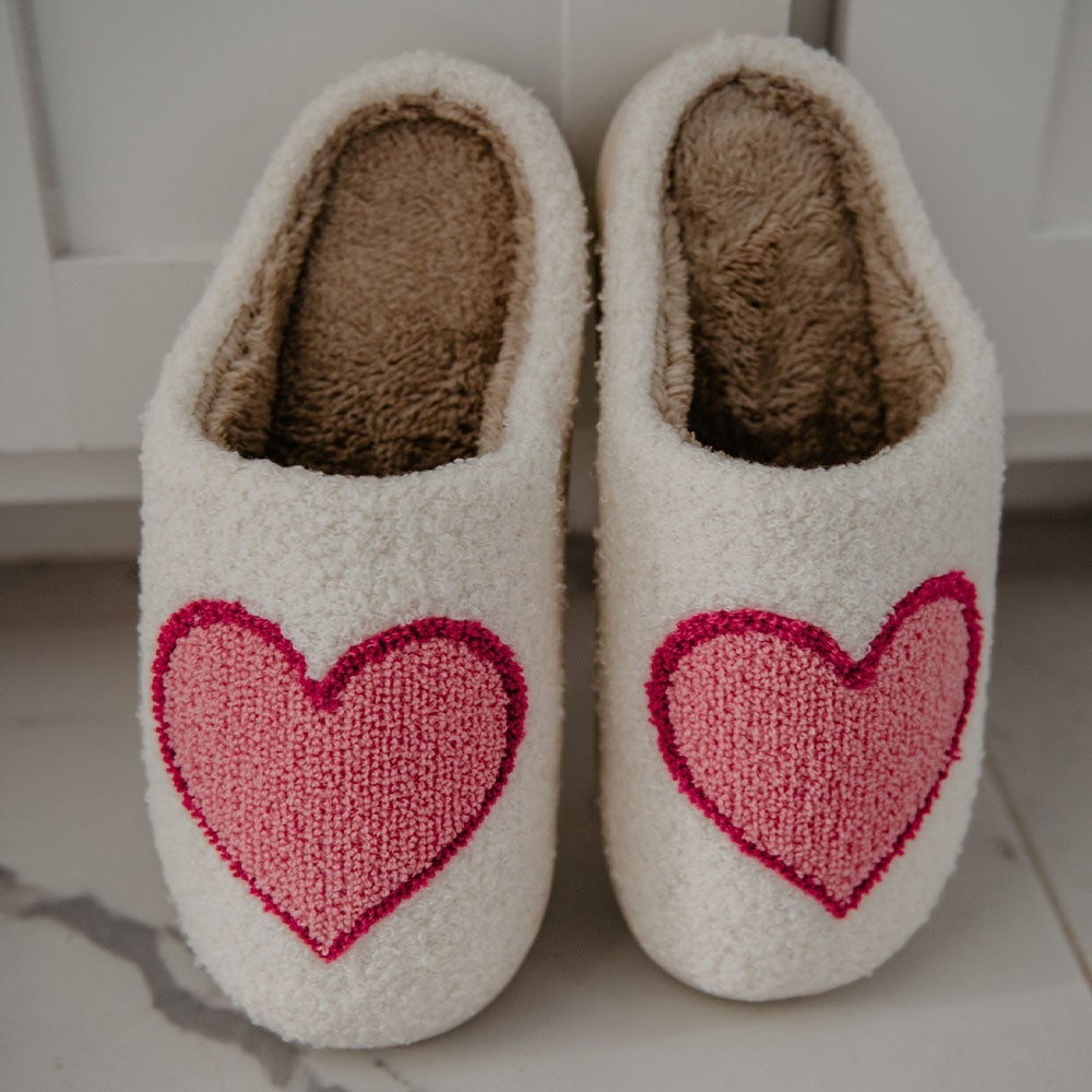 Pink & Red Heart Slippers