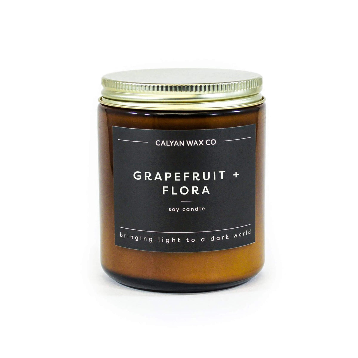 Amber Jar Candle with Bronze Lid Grapefruit + Flora Calyan Wax Co.