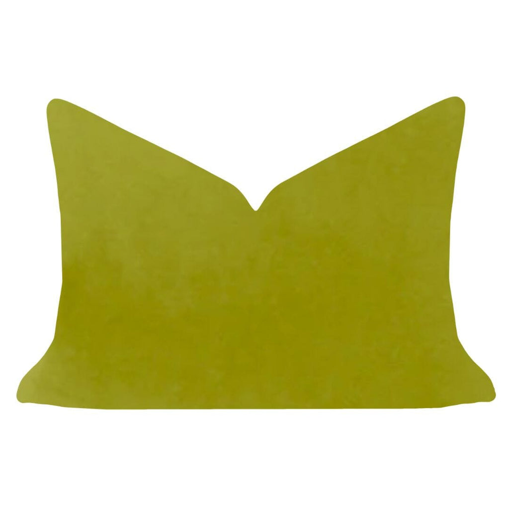 Green Solid Velvet Pillow 14"x20" lumbar