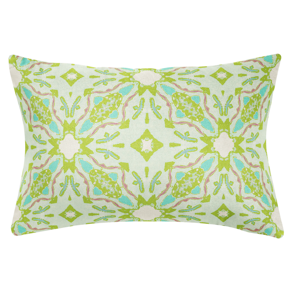 Lagos Green Throw Pillow 22" square