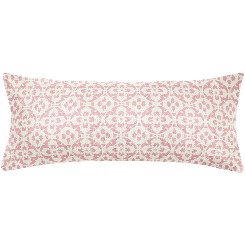 Porto Tile Blush Throw Pillow 14x36&quot; bolster