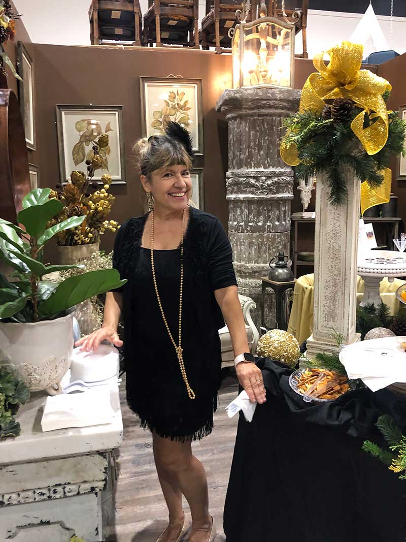 Ladies Night at Frisco Mercantile - merchant glamming at one of many food and beverage stations
