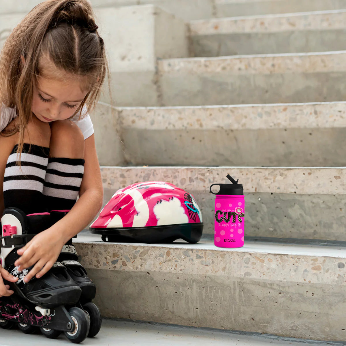 Kerusso 12 oz. Stainless Steel Sport Bottle Cute