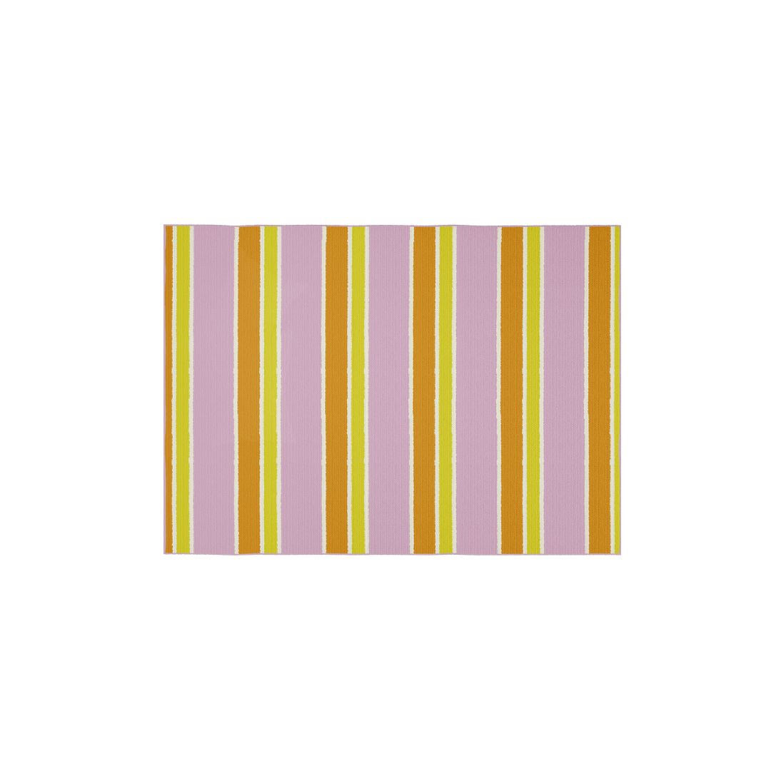 Striped Pink-Orange Floor Mat