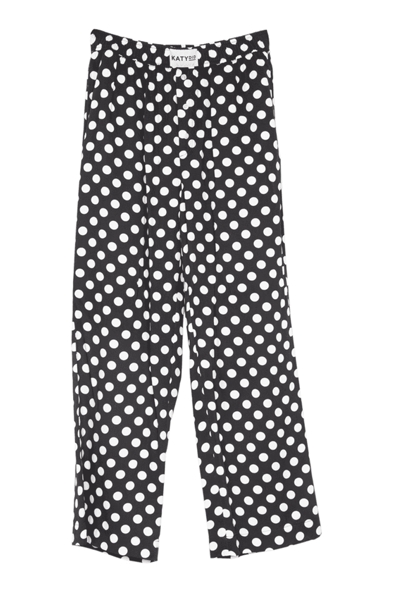Black &amp; White Polka Dots Boxer Pants