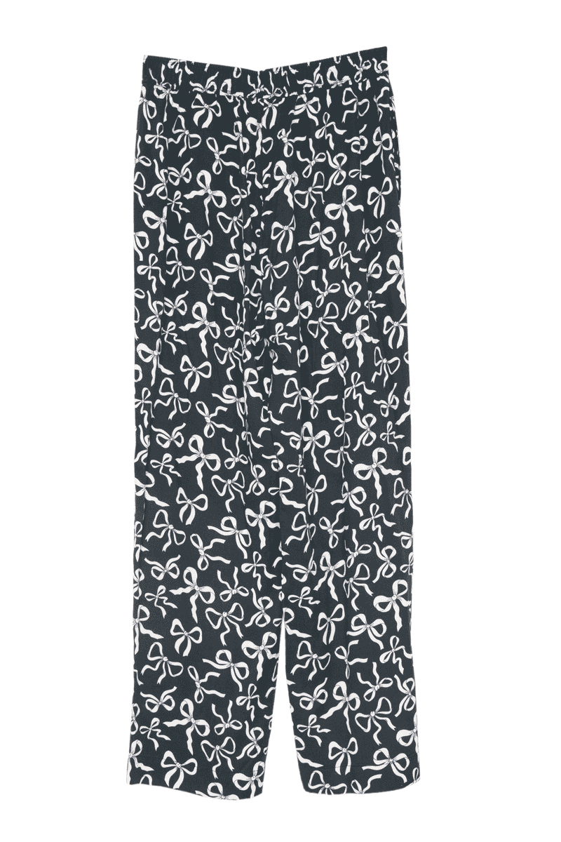 Black &amp; White Bows Boxer Pants