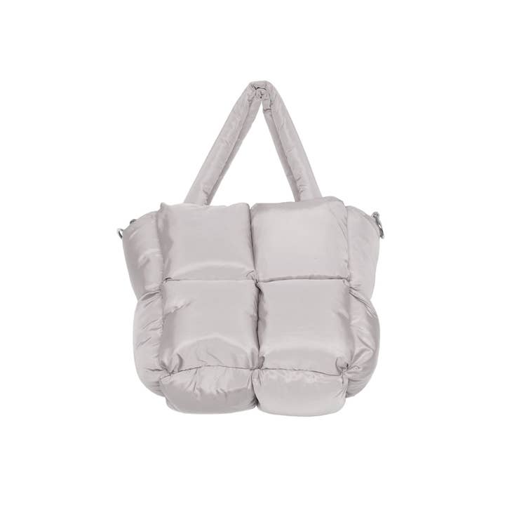 Sand Mini Tote Purse made from puffy quilted material
