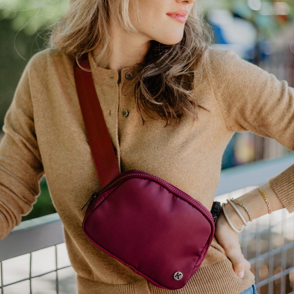 Maroon Solid Fanny Pack