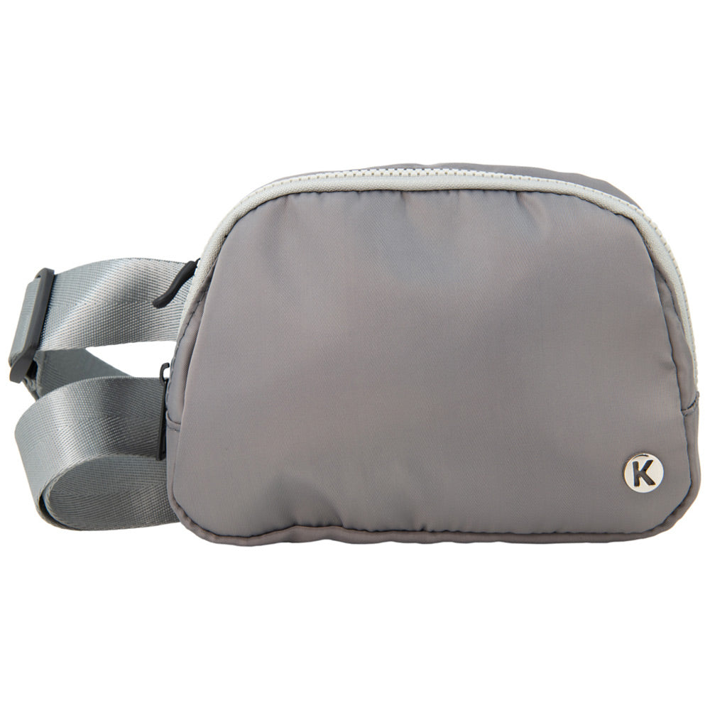 Gray Solid Fanny Pack