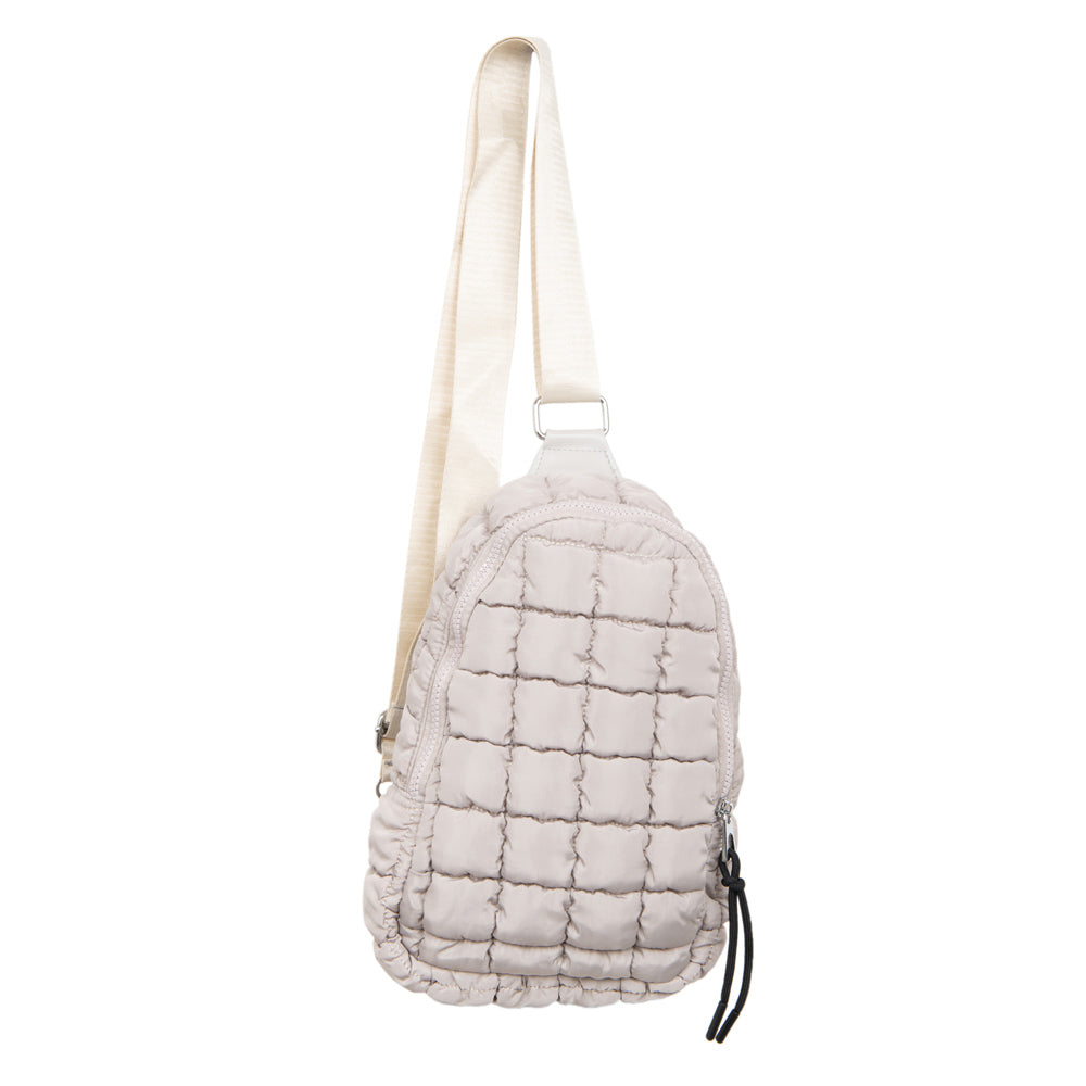 Sand Quilted Sling Bag