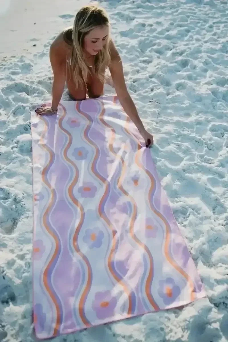 Beach Shells Quick Dry Beach Towel has a reversible pattern