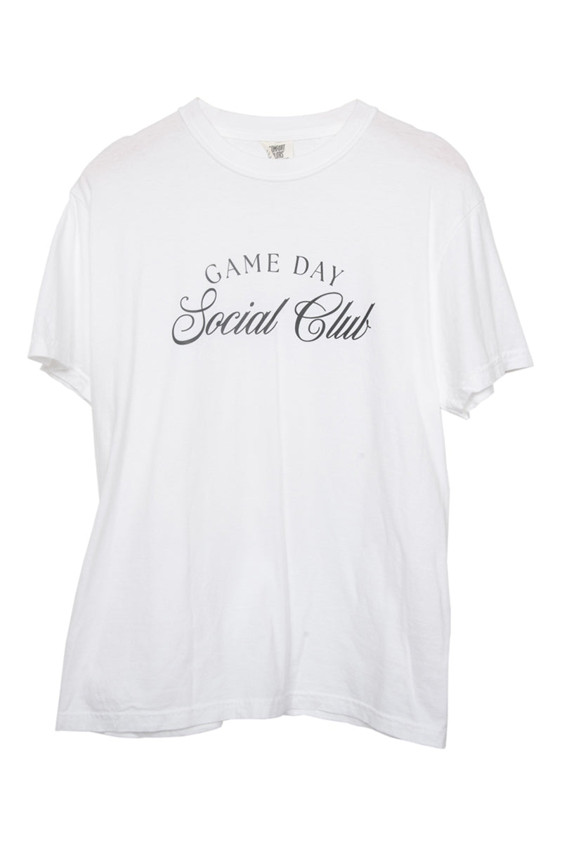 Game Day Social Club Graphic Tee in Pure White
