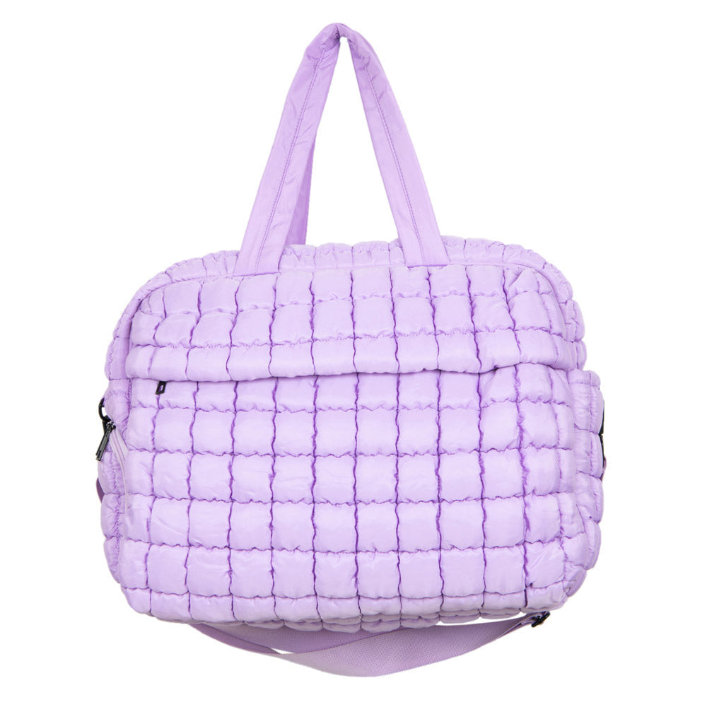 Light Purple Quilted Weekender Bag