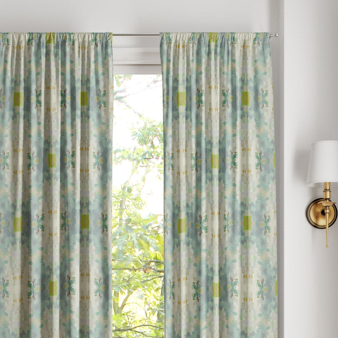 Coral Bay Green Curtain Panels