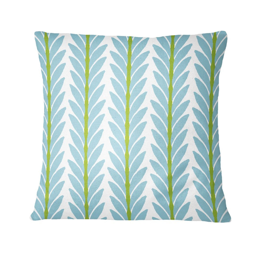 Frond French Blue Outdoor Pillow