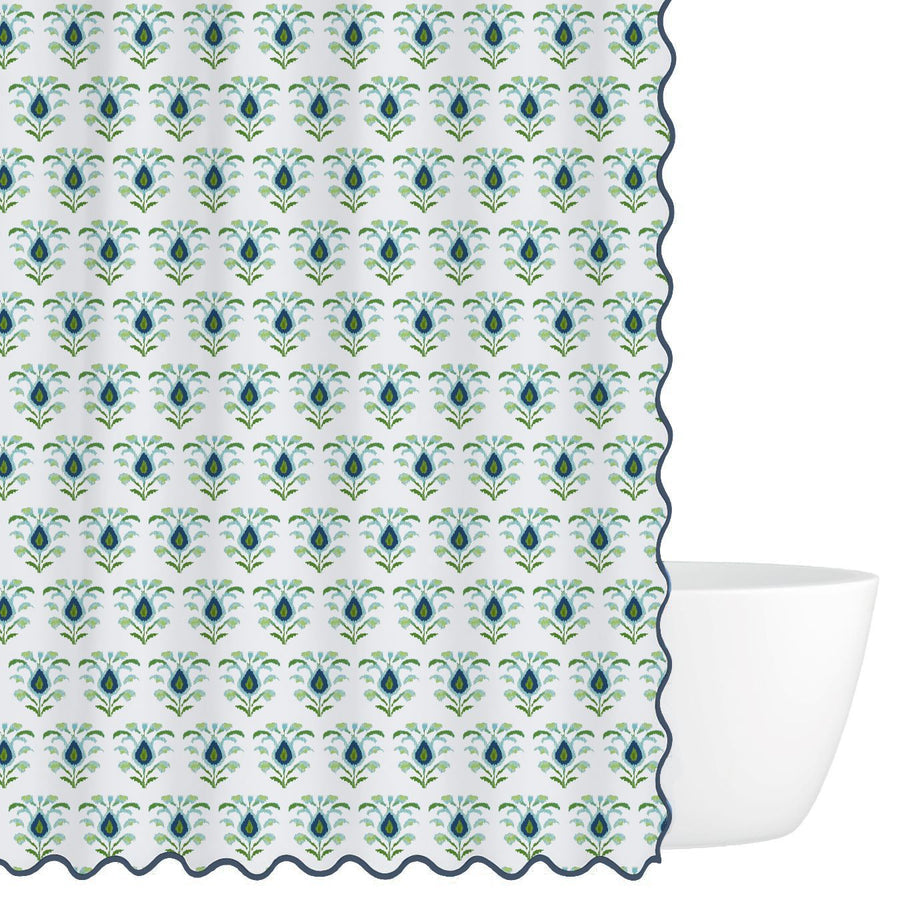 Rosemary White Shower Curtain measures 72"x72"