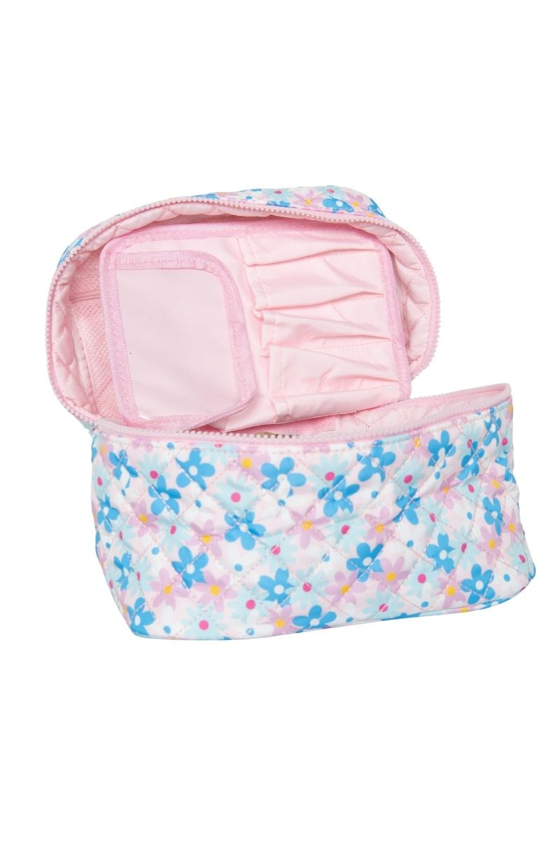 Dainty Floral Makeup Bag has brush inserts
