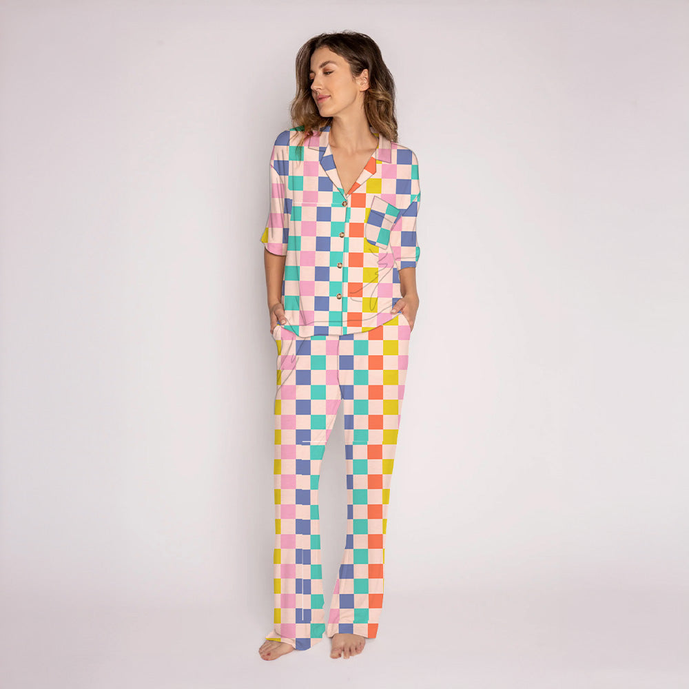 Multicolor Checkered Loungewear Set