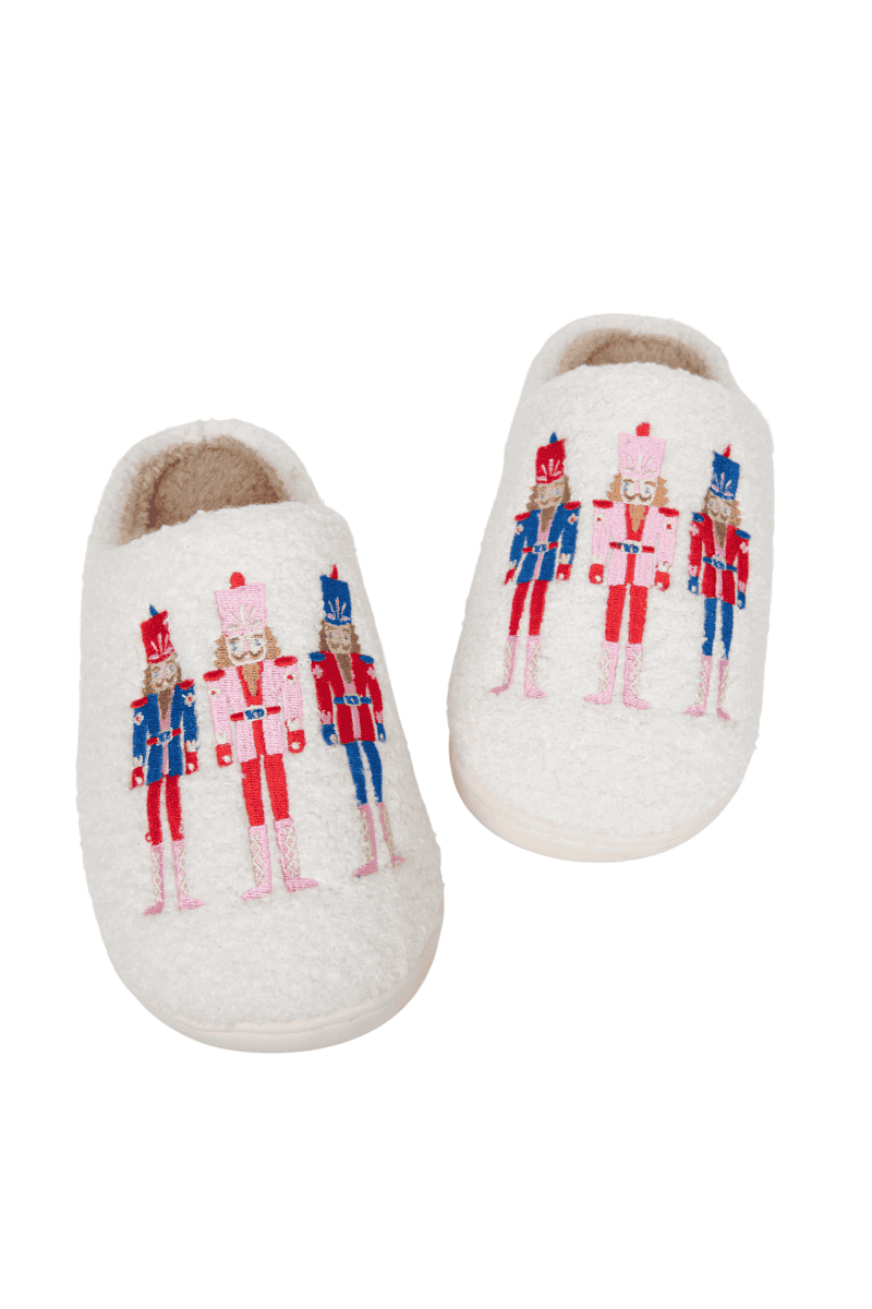 Nutcrackers Holiday Fuzzy Slippers