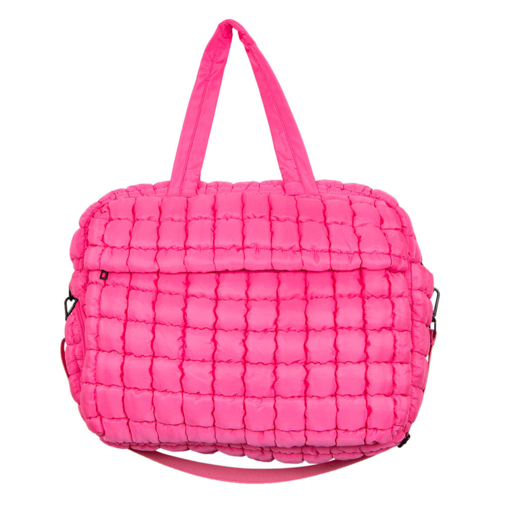 Hot Pink Quilted Weekender Bag