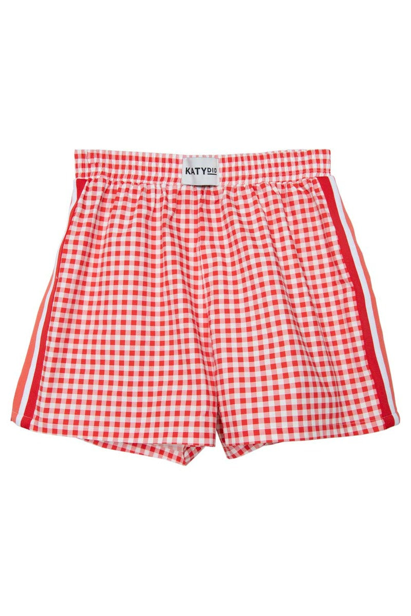 Red Plaid Women&#39;s Boxer Shorts