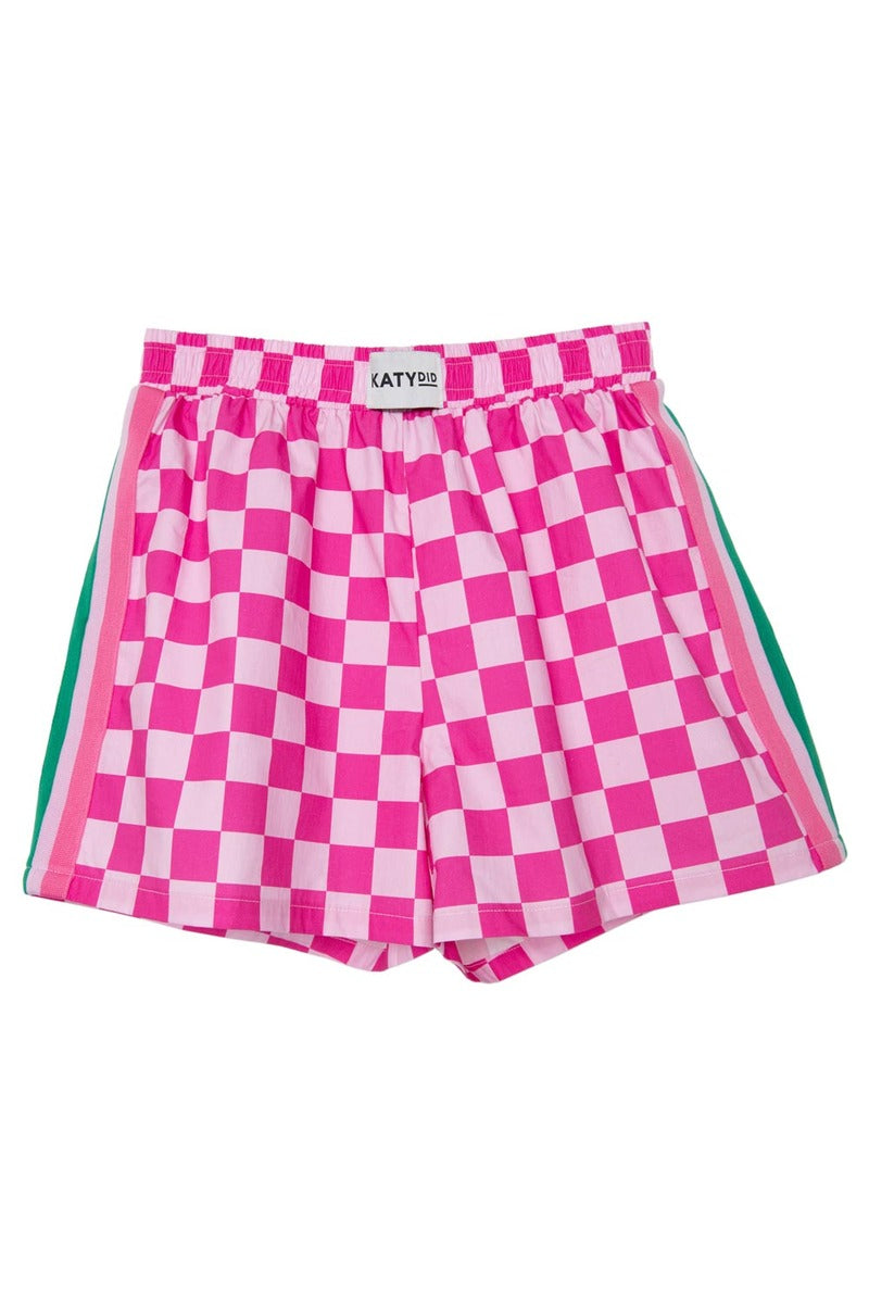 Hot Pink Checkered Women's Boxer Shorts