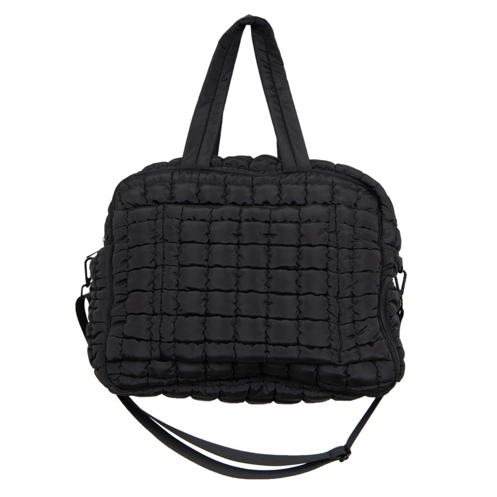 Black Quilted Weekender Bag