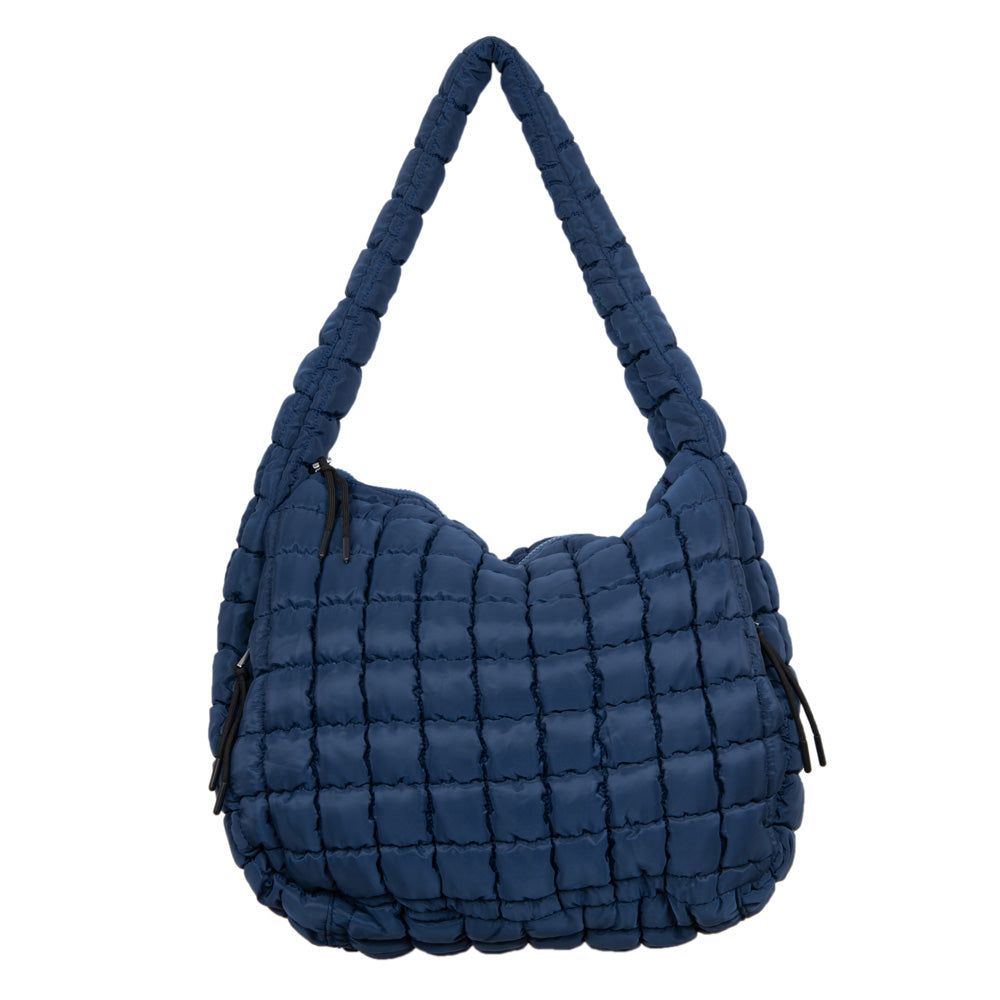 Navy Oversized Quilted Puffer Bag