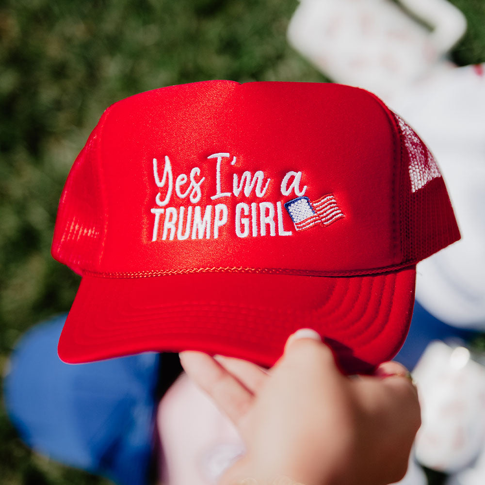Yes I&#39;m A Trump Girl Foam Trucker Hat