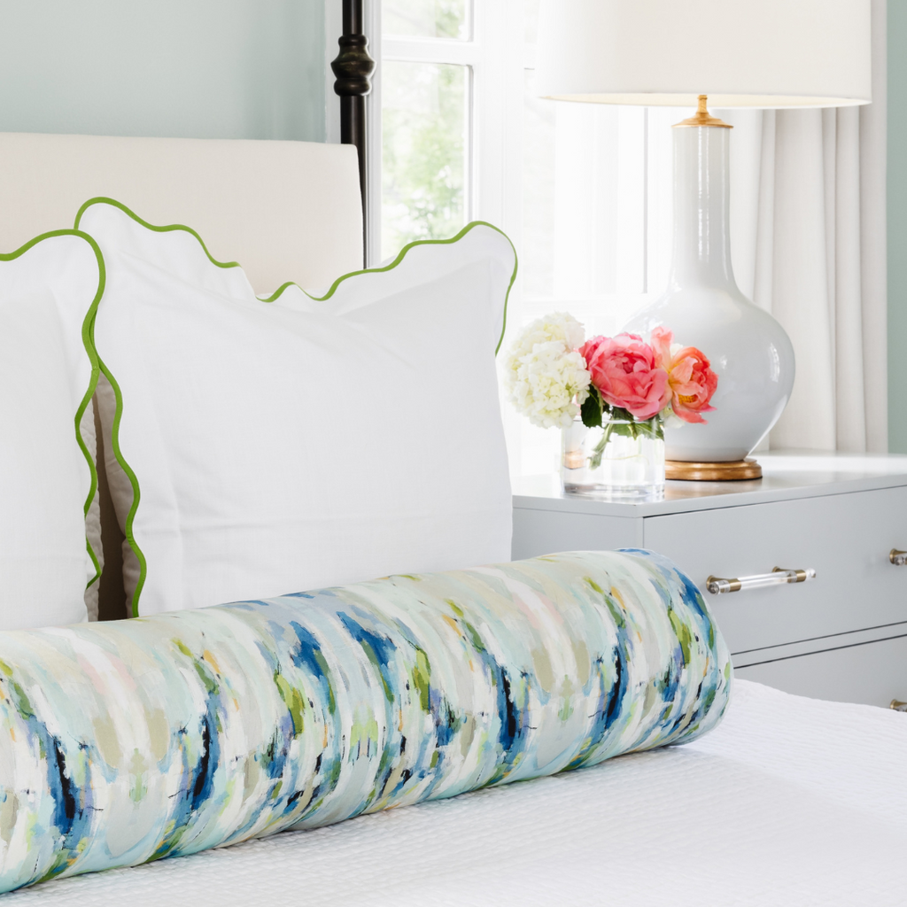 Wintergreen Round Bolster Pillow adds elegance