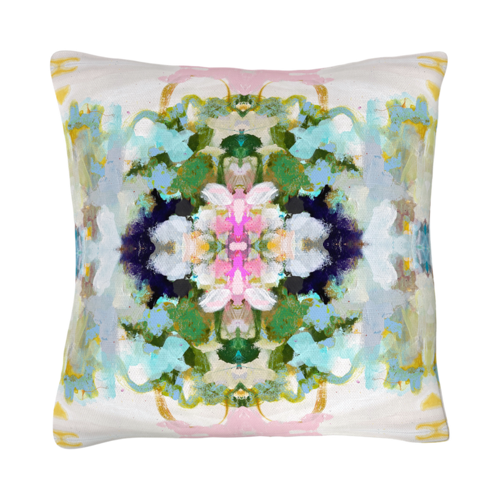 Nantucket Bloom Linen Throw Pillow 22&quot; square