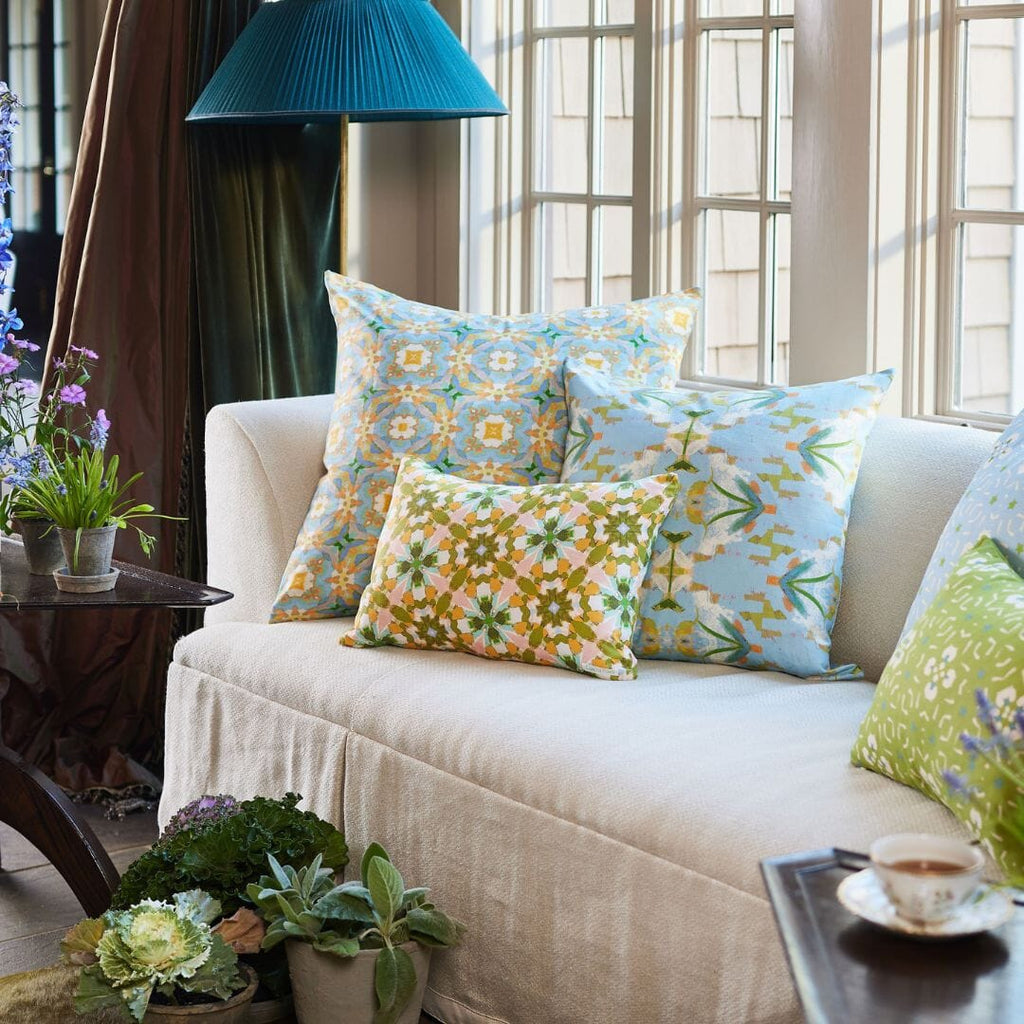 Chelsea Orange Throw Pillow sofa display