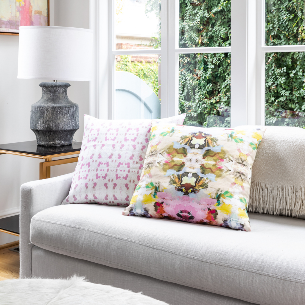 Cheetah Pink Linen Pillow