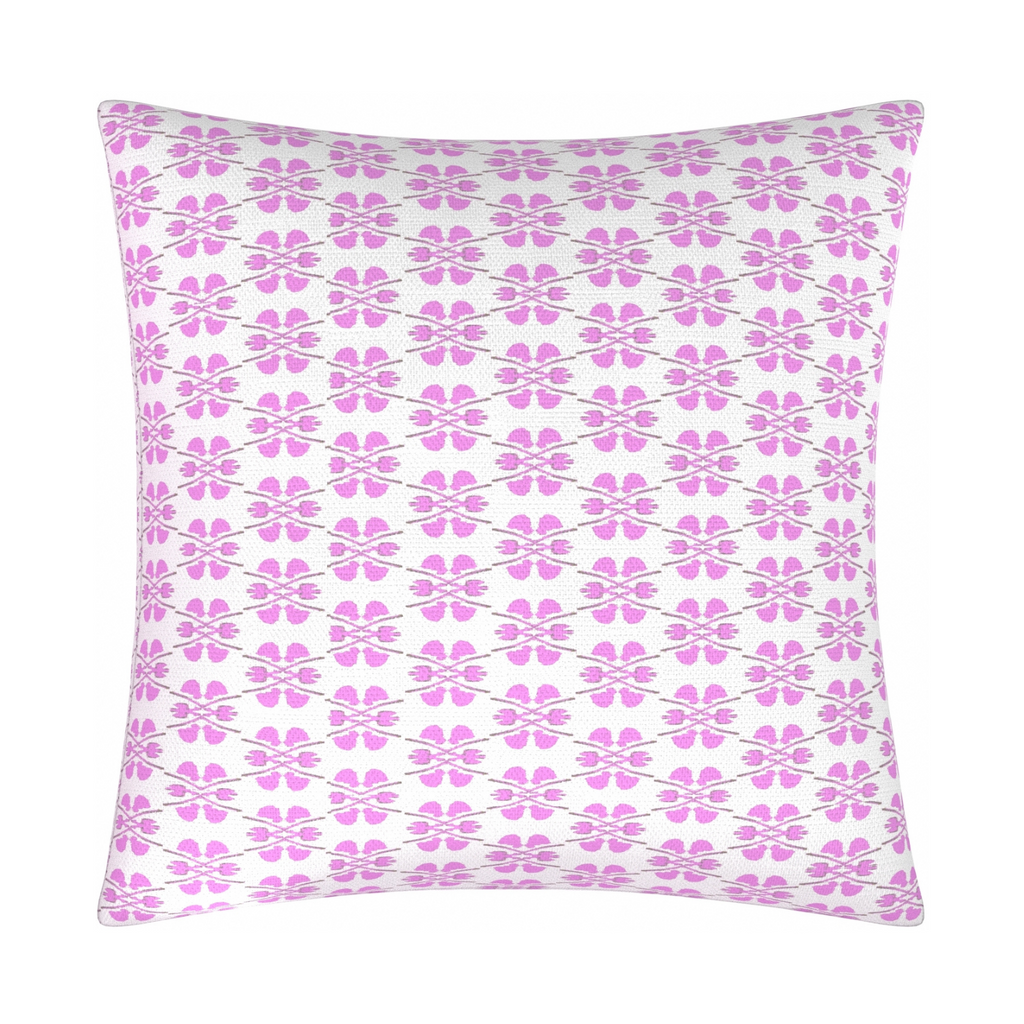 Clover Pink Linen Pillow 22&quot; square