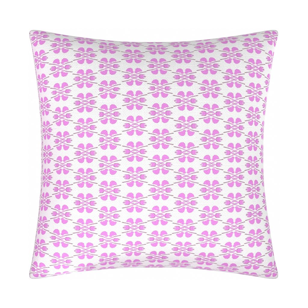 Clover Pink Linen Pillow lumbar pillow