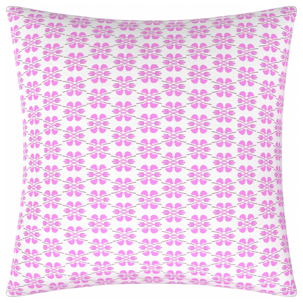 Clover Pink Linen Pillow 26&quot; square