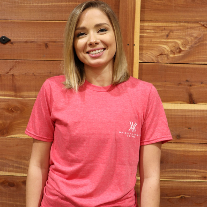 WMC Women&#39;s Tee Shirt displayed by model with frontside logo