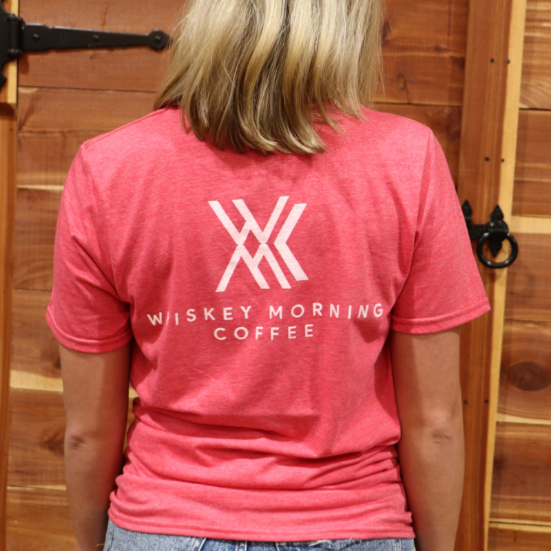 WMC Women&#39;s Tee Shirt displayed by model with back side logo
