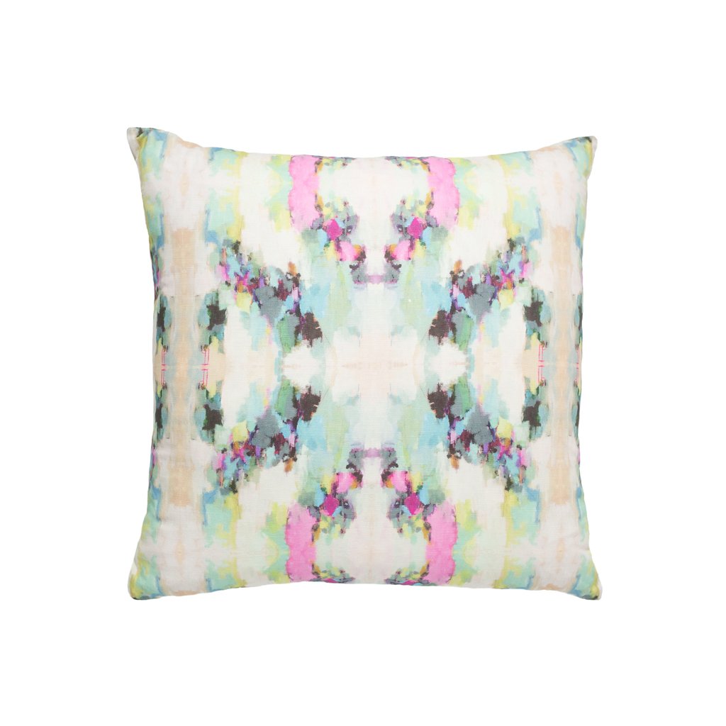 Alphabet Soup linen pillow from Laura Park Designs soft multi-color lumbar