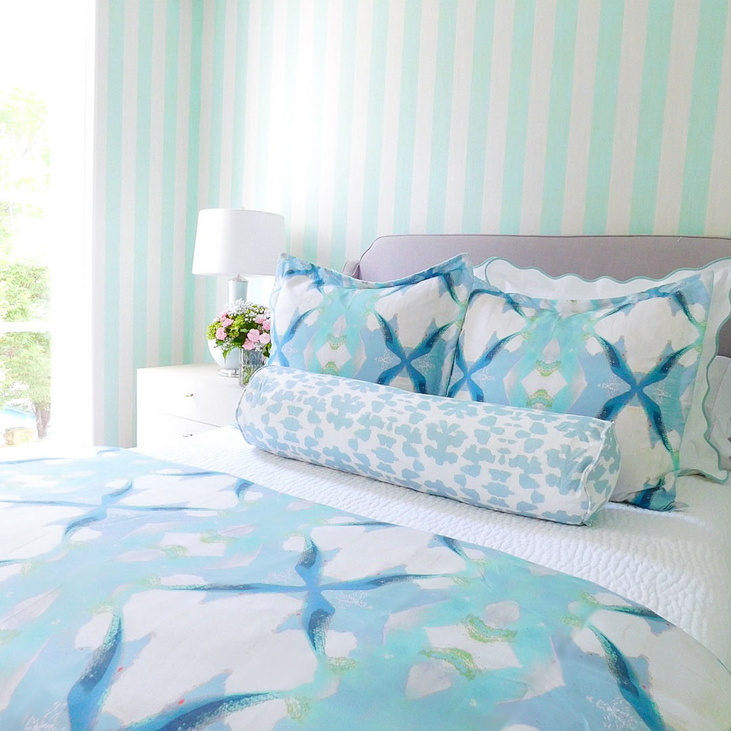 Jasmine Blue Duvet Cover with Chintz MIst bolster
