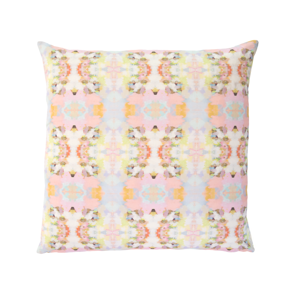 Brooks Avenue Pink Linen Pillow from Laura Park Designs 26&quot; square