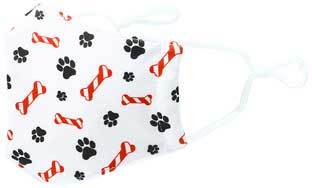 Candy Cane Bones with red candy cane bones and pawprints side view