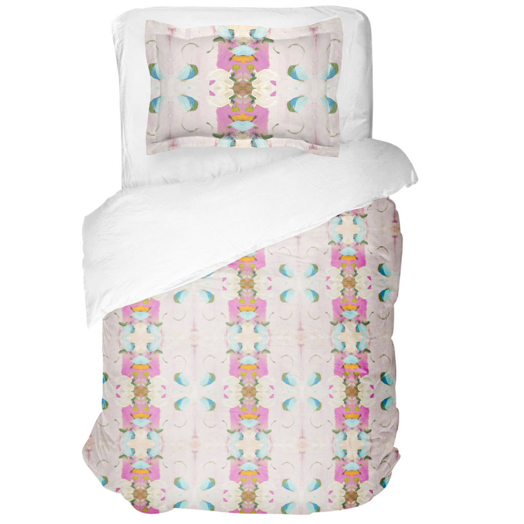 Monet's Garden Pink Dorm Bedding Set