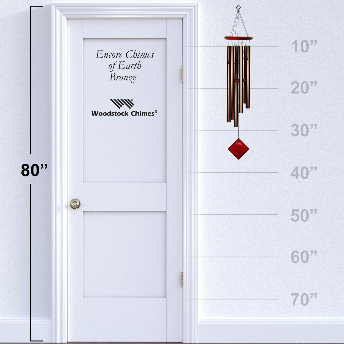 Chimes of Earth™ - Bronze hanging proportion reference