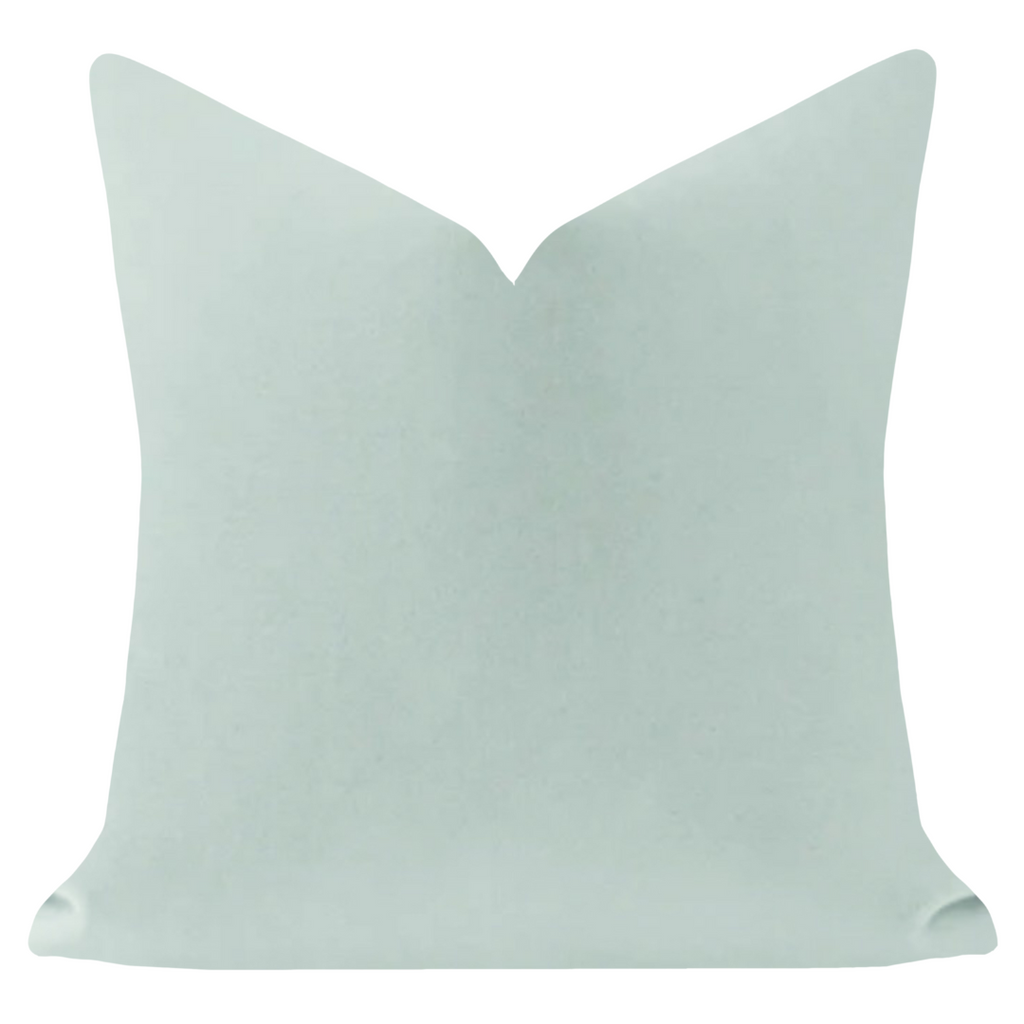 Robin's Egg Blue Velvet Throw Pillow from Laura Park Designs, 22" square