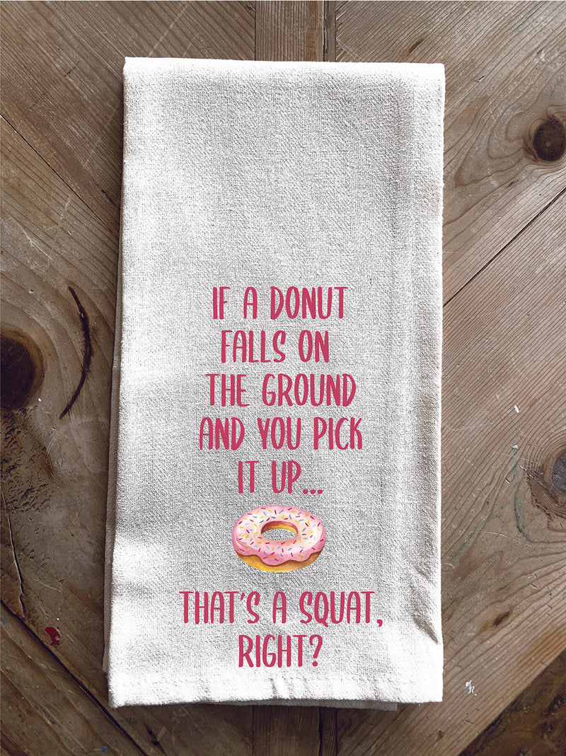 Donut Falls on Ground Kitchen Towel