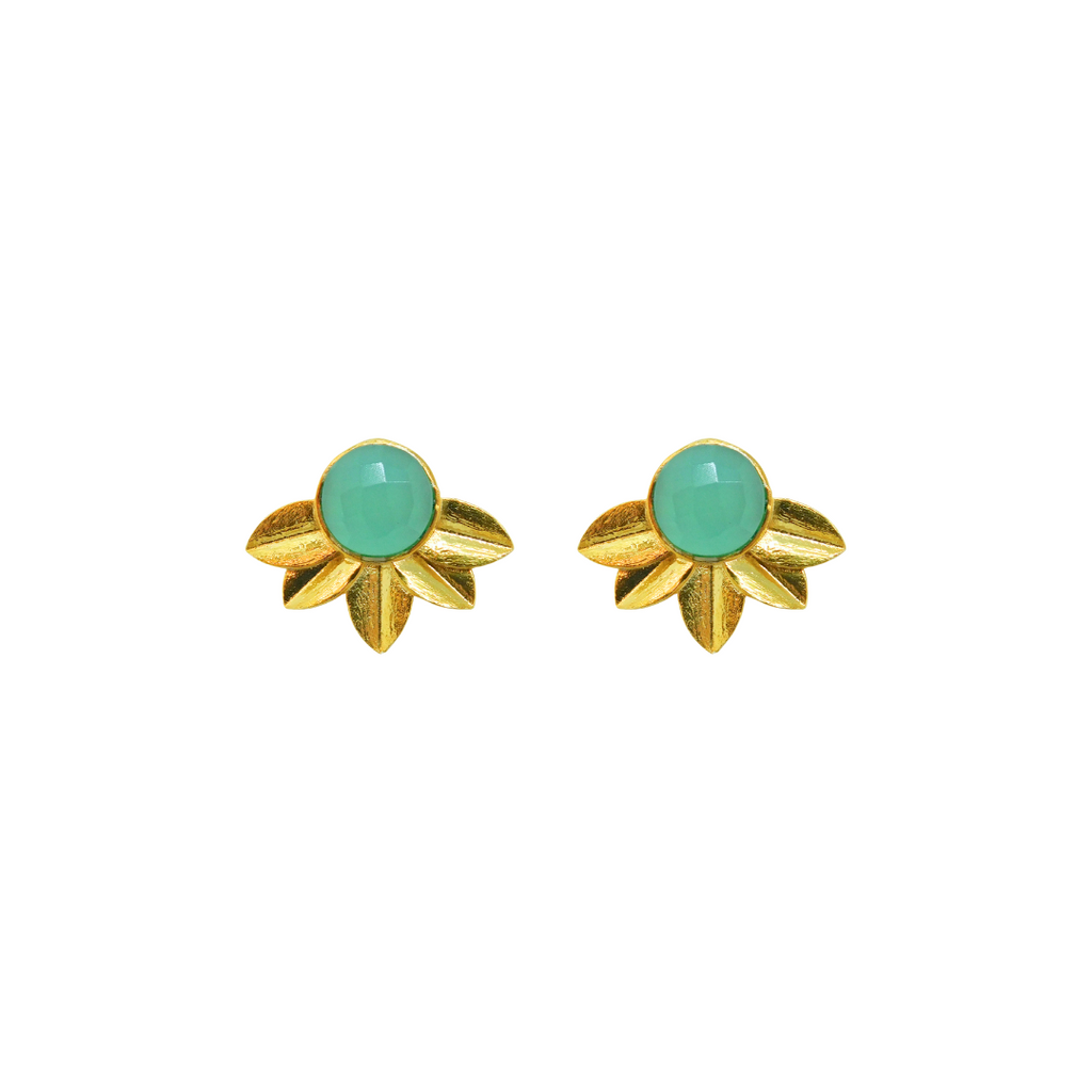 The "Frances" Earrings aqua gemstone studs